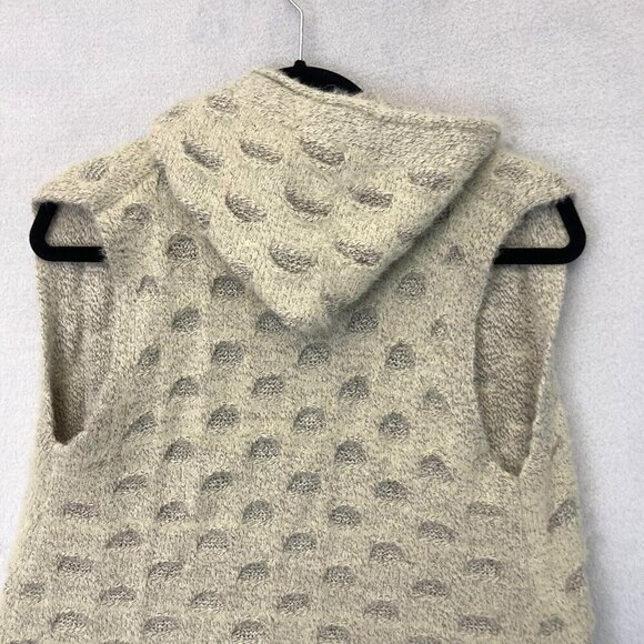 NWT Aris A Open Front Fuzzy Cardigan S/M Small Medium Beige Knit Boho Textured - Picture 5 of 11